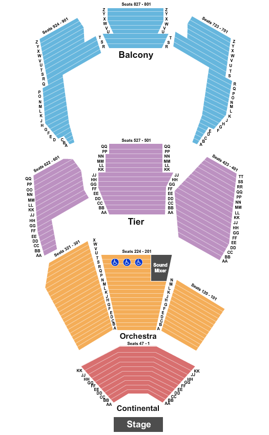 Concert Hall Les Miserables Seating Chart